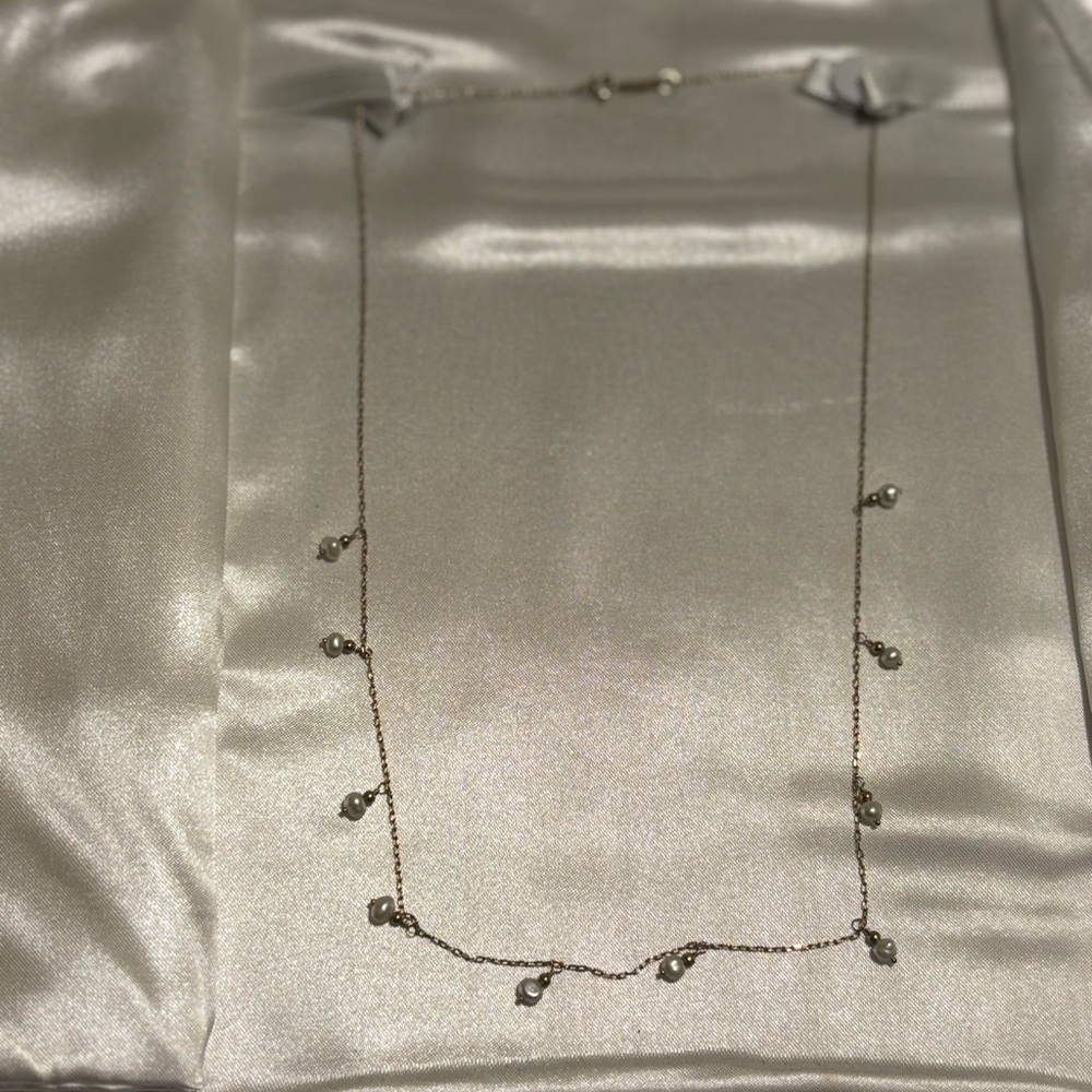 Helzberg Diamonds Gold Necklace with Pearl Accents